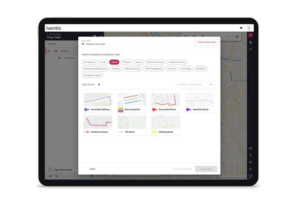 Layers can be used to add routes to your plan.