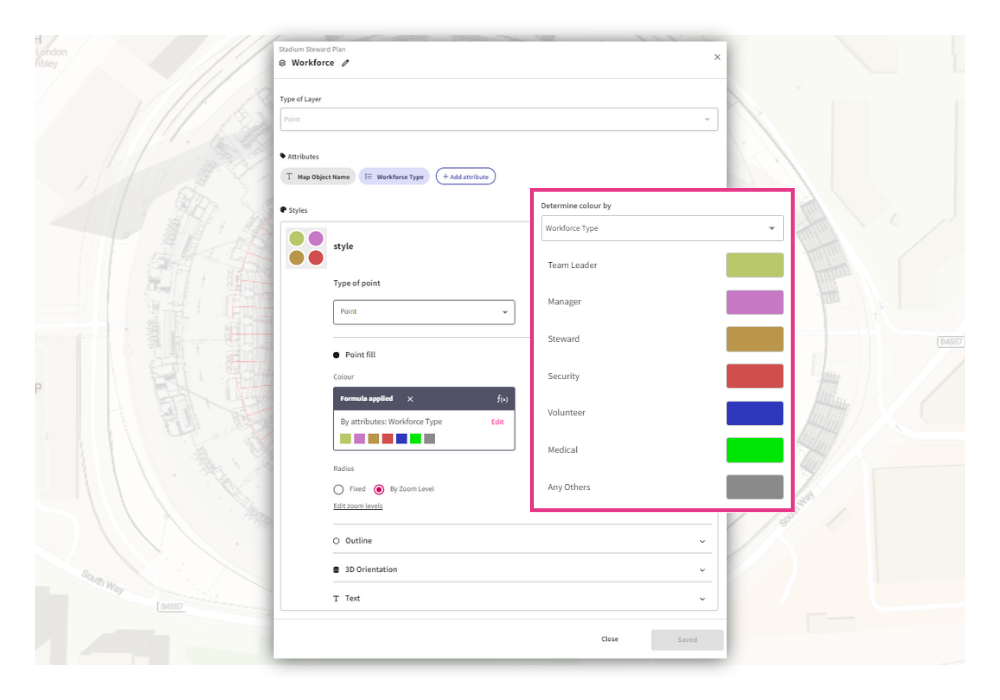 Use the colour coded icons to add clarity to your plans