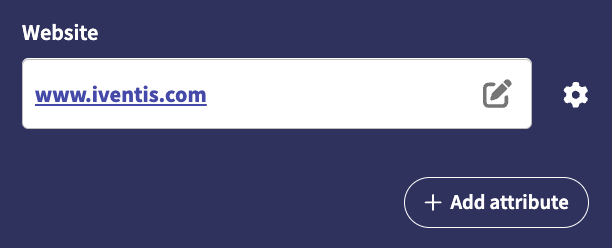 Screenshot from the Iventis Planner showing the new website attribute available.