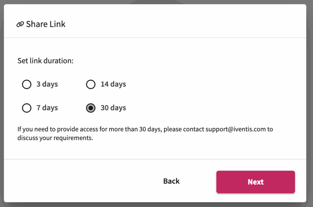 Custom link expiries
